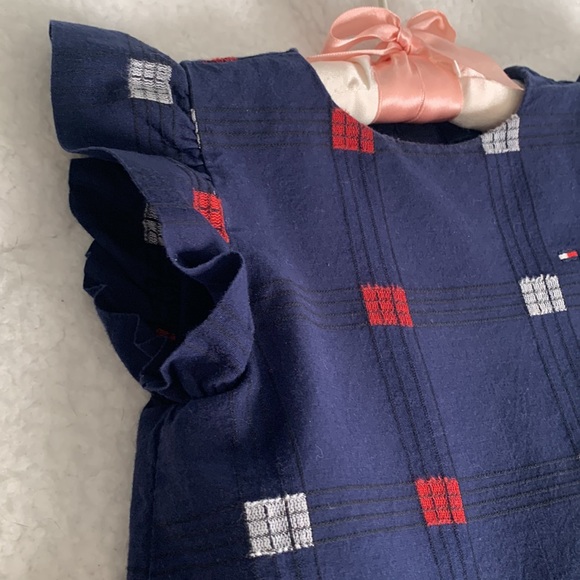 Tommy Hilfiger Navy Ruffle Sleeve Dress EUC 18M - Picture 6 of 14